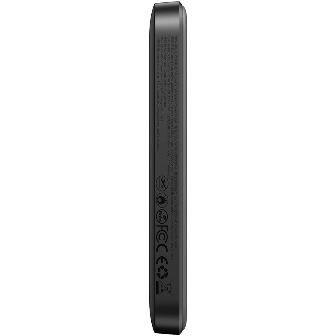 Trådlös Extern Batteri Joyroom JR-W020 Mini, 5000mAh, 20W, QC + PD + FQI, 1 x QI - 1 x USB-A - 1 x USB-C, Svart