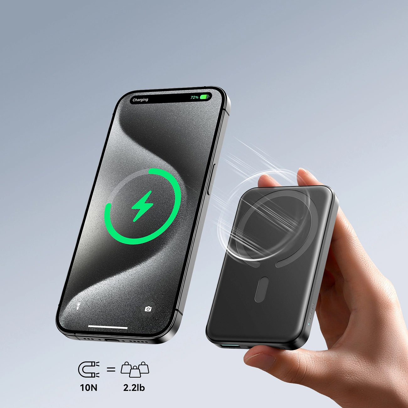 Trådlös Extern Batteri Joyroom JR-W020 Mini, 5000mAh, 20W, QC + PD + FQI, 1 x QI - 1 x USB-A - 1 x USB-C, Svart