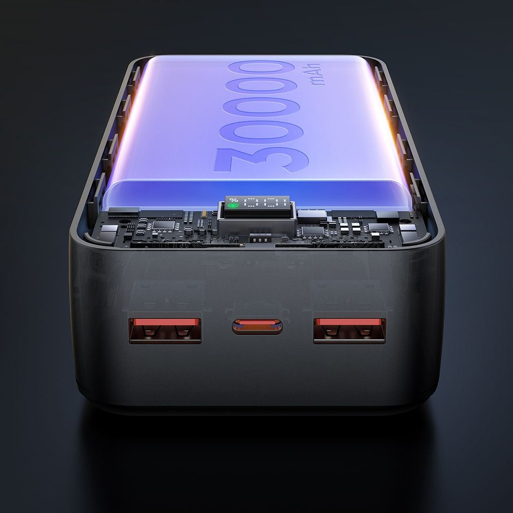 Extern batteri McDodo MC-4240, 30000mAh, 22.5W, QC + PD, 2 x USB-A - 1 x USB-C, Svart