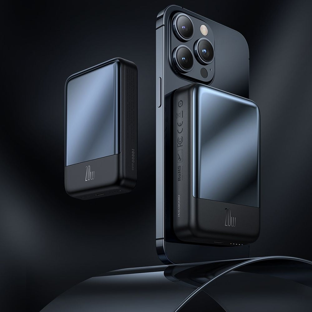 Trådlös Extern Batteri McDodo MC-4261 Ambilight, 10000mAh, 20W, PD + FQI, 1 x QI - 1 x USB-C, Svart