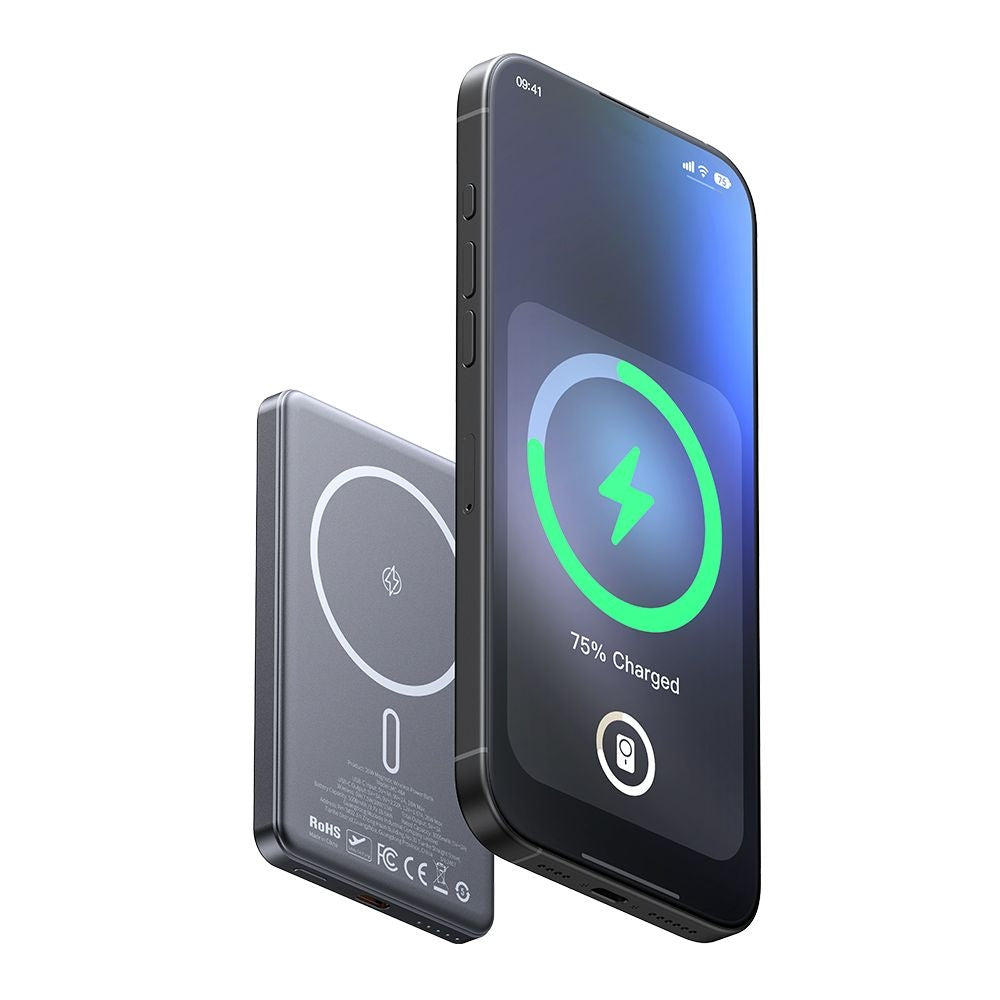 Extern trådlös batteri McDodo MC-4641 Meta, 5000mAh, 20W, PD + FQI, 1 x QI - 1 x USB-C, Svart