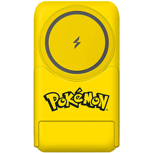 Trådlös Extern Batteri OTL Pokemon Pikatchu, 5000mAh, 20W, PD + FQI, 1 x QI - 1 x USB-C, Gul PK1191