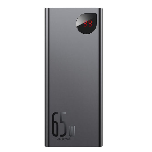 Baseus Adaman Externt batteri, 20000mAh, 65W, QC + PD, 1 x USB-C - 2 x USB-C, Svart PPIMDA-D01 PPIMDA-D01