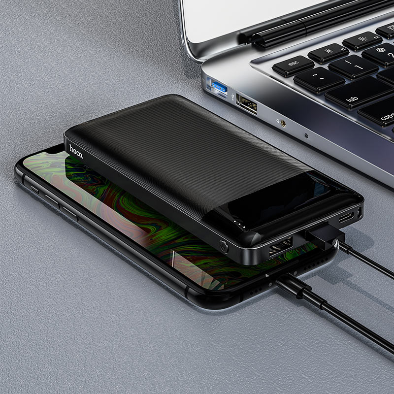 Extern batteri HOCO J72, 10000mAh, 10W, 2 x USB-A, Svart