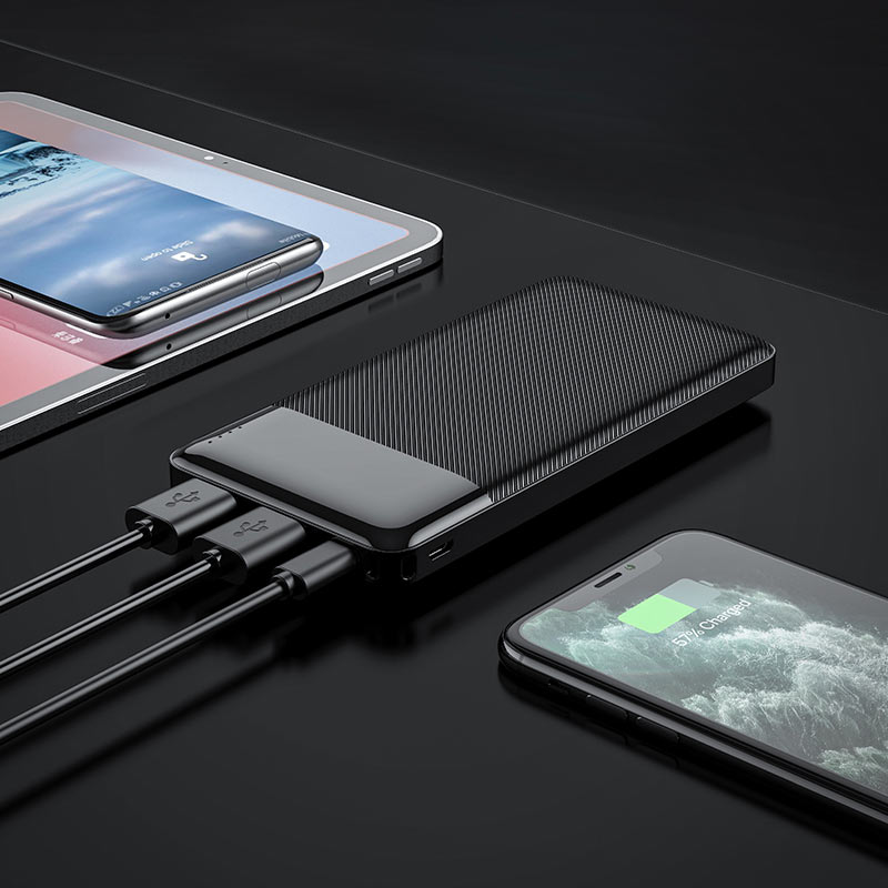 Extern batteri HOCO J72, 10000mAh, 10W, 2 x USB-A, Svart