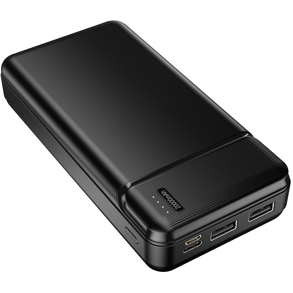 Extern batteri MaXlife MXPB-01, 20000mAh, 12W, 2 x USB-A, Svart