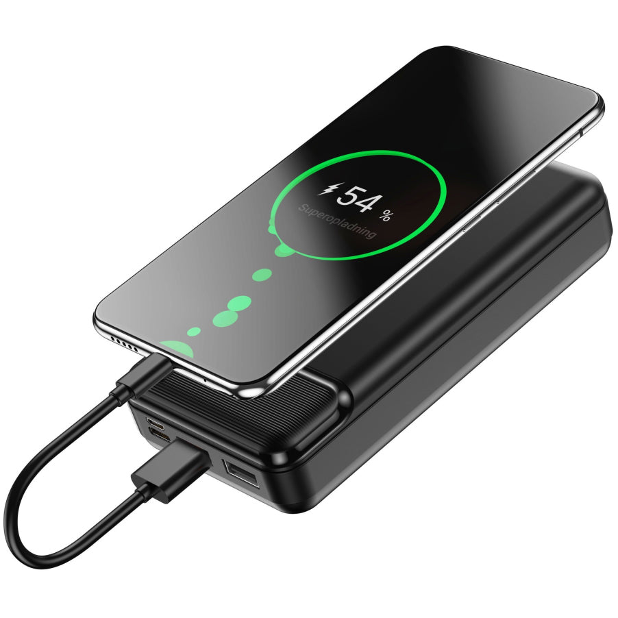 Extern batteri MaXlife MXPB-01, 20000mAh, 12W, 2 x USB-A, Svart