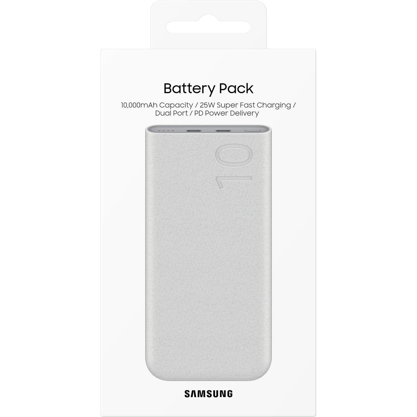 Samsung Externt batteri, 10000mAh, 25W, PD, 2 x USB-C, Beige EB-P3400XUEGEU
