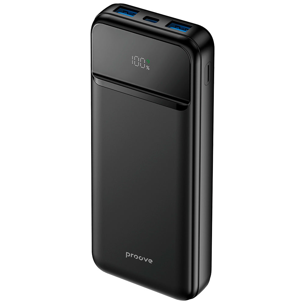 Extern batteri Proove Illuminator 2, 10000mAh, 22.5W, QC + PD, 2 x USB-A - 1 x USB-C, Svart PBIP10212201