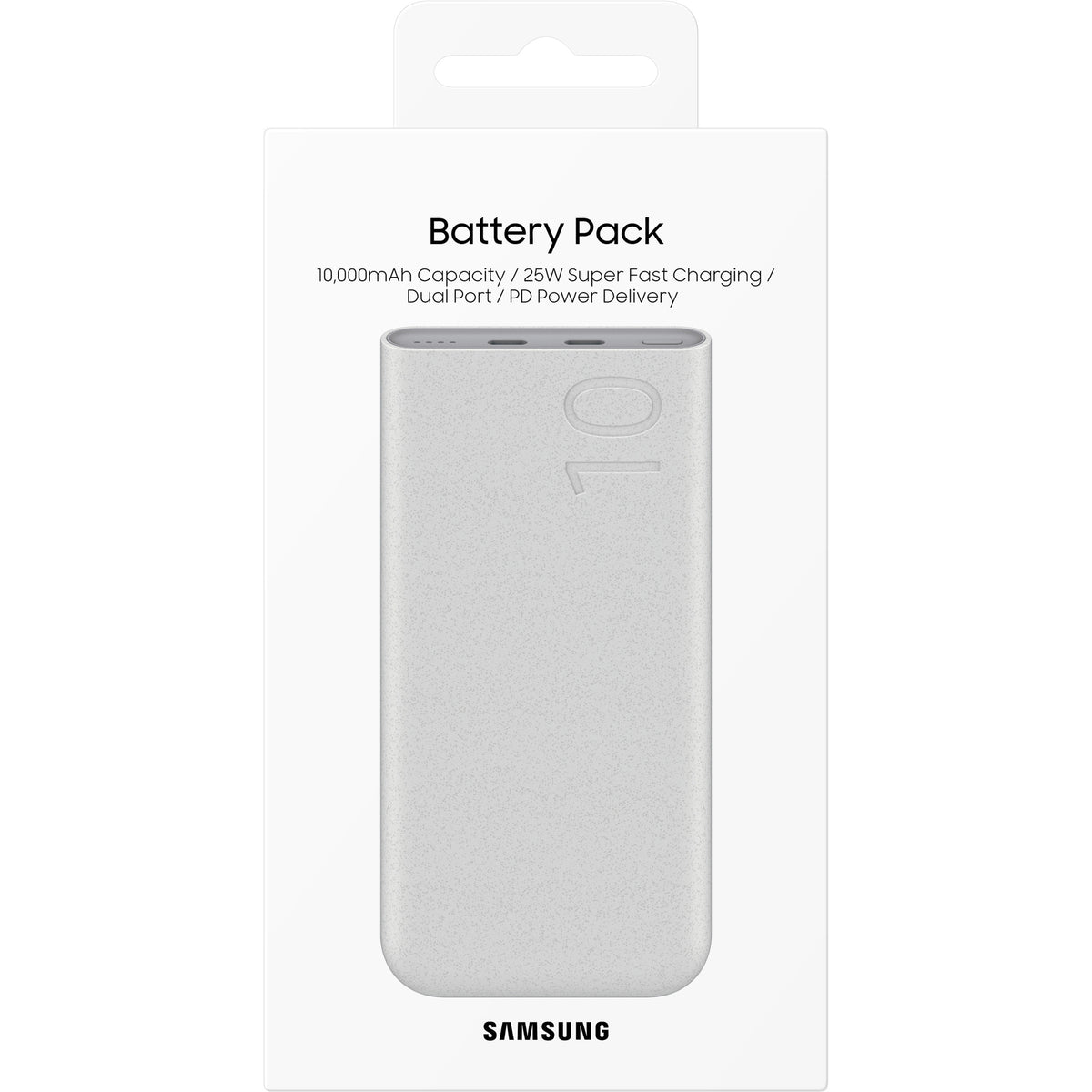 Samsung Extern batteri, 10000mAh, 25W, PD, 2 x USB-C, Beige, Omslaget EB-P3400XUEGEU