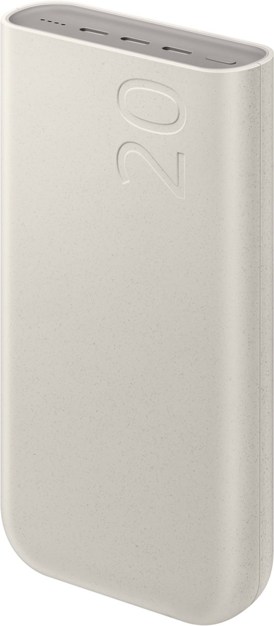 Samsung Externt batteri, 20000mAh, 45W, PD, 3 x USB-C, Beige EB-P4520XUEGEU