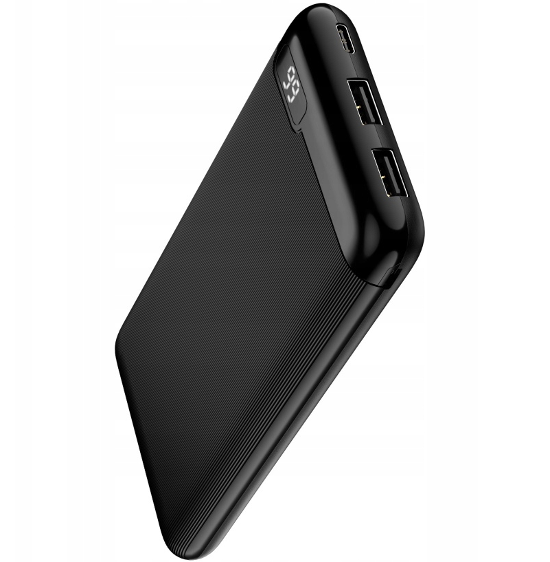 Extern batteri Setty SPBL-10, 10000mAh, 10W, 2 x USB-A, Svart