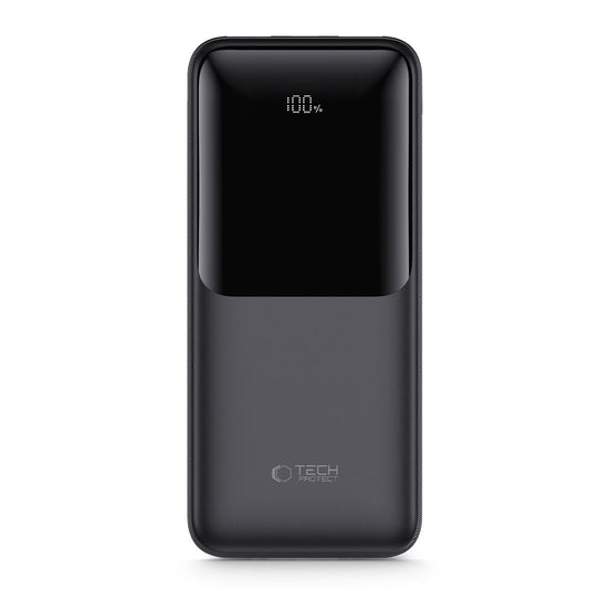 Extern batteri Tech-Protect PB01, 10000mAh, 22.5W, QC + PD, 1 x USB-C - 2 x USB-A, Svart