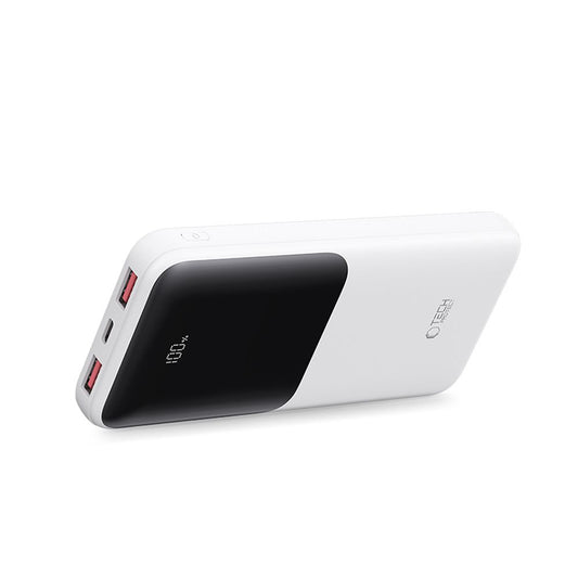 Extern batteri Tech-Protect PB01, 10000mAh, 22.5W, QC + PD, 1 x USB-C - 2 x USB-A, Vit
