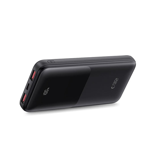 Extern batteri Tech-Protect PB01, 10000mAh, 22.5W, QC + PD, 1 x USB-C - 2 x USB-A, Svart