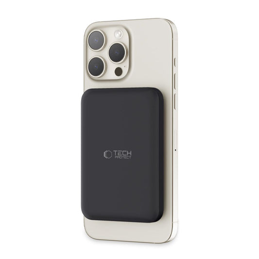 Tech-Protect PB10 LifeMag Trådlöst externt batteri, 5000mAh, 15W, PD + FQI, 1 x QI - 1 x USB-C, Svart
