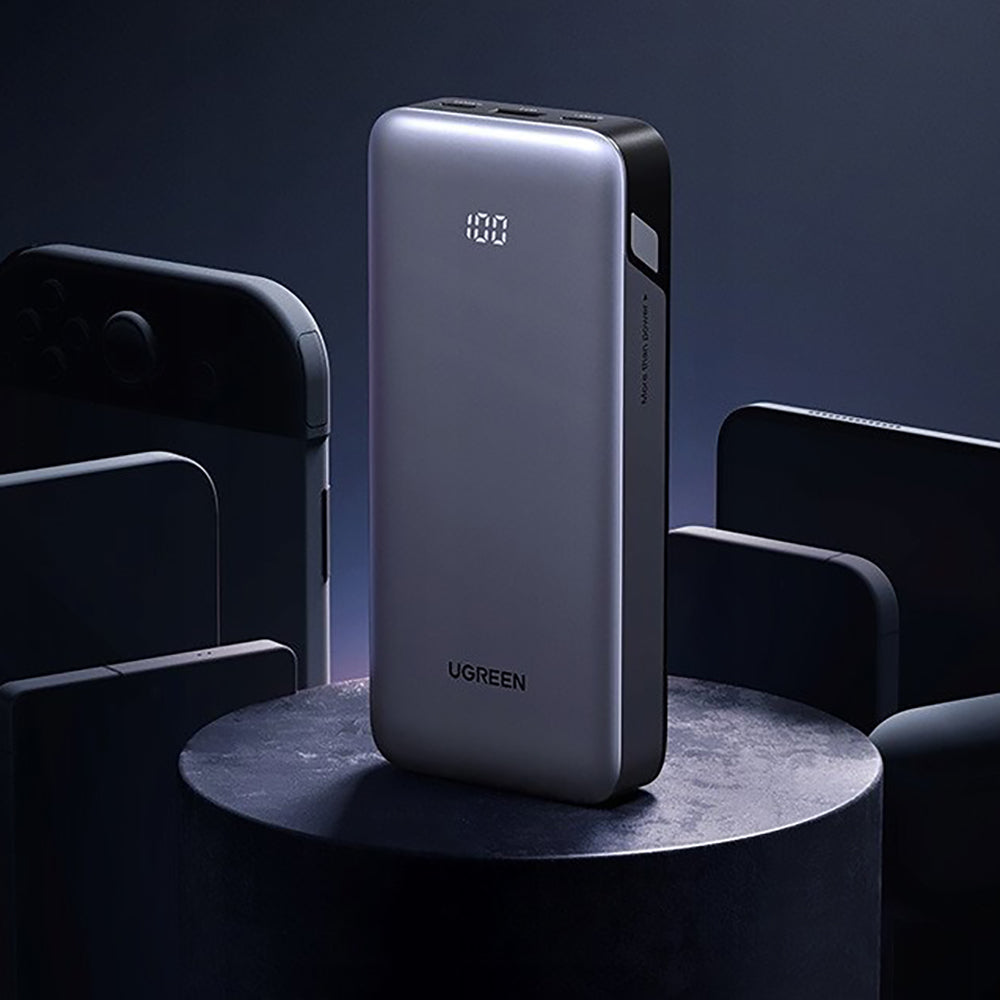 Extern batteri UGREEN Nexode PB532 (55989B), 20000mAh, 30W, QC + PD, 1 x USB-A - 2 x USB-C, Grå