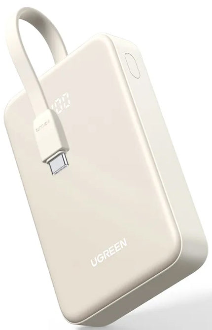 Extern batteri UGREEN PB521, 20000mAh, 30W, QC + PD, 1 x USB-A - 2 x USB-C, Vit