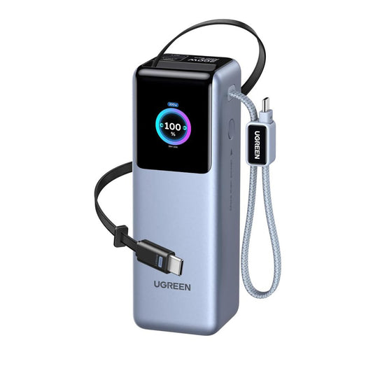 Extern batteri UGREEN PB728 (75702B), 25000mAh, 200W, QC + PD, 1 x USB-A - 3 x USB-C, Grå