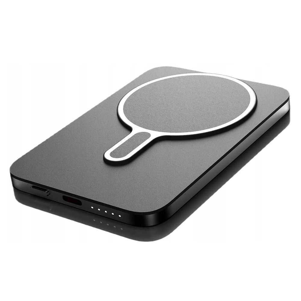 Trådlös Extern Batteri 3MK MagSnap Go, 5000mAh, 20W, PD + FQI, 1 x QI - 1 x USB-C, Grå