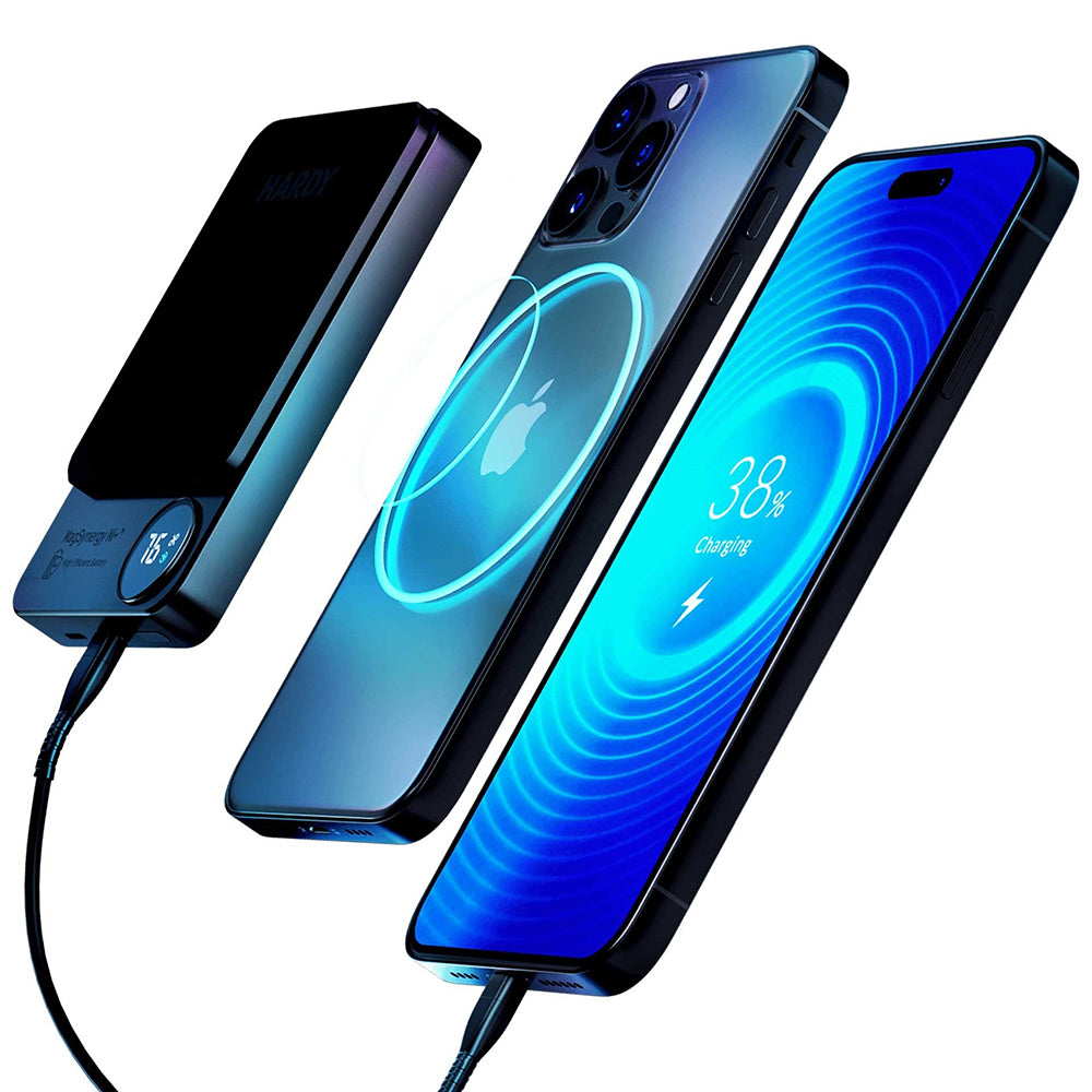 Trådlös Extern Batteri 3MK MagSynergy Ni+, 5000mAh, 22.5W, PD + FQI, 1 x QI - 1 x USB-C, Svart