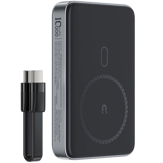 Trådlös Extern Batteri Acefast M10, 10000mAh, 30W, PD + FQI, 1 x QI - 2 x USB-C, Svart