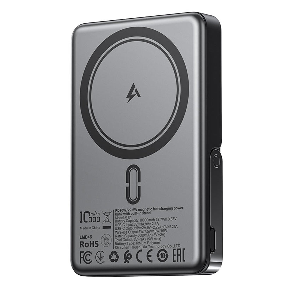 Trådlös Extern Batteri Acefast M17, 10000mAh, 22.5W, PD + FQI, 1 x QI - 1 x USB-C, Svart