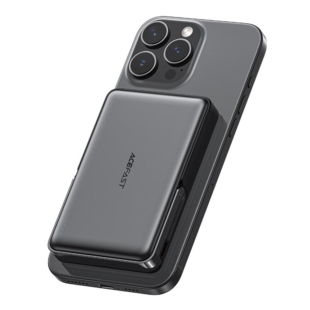Trådlös Extern Batteri Acefast M17, 10000mAh, 22.5W, PD + FQI, 1 x QI - 1 x USB-C, Svart