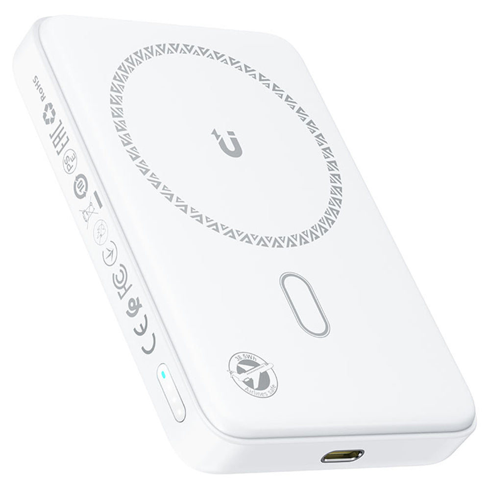 Extern trådlös batteri Acefast M26, 10000mAh, 20W, PD + FQI, 1 x QI - 1 x USB-C, Vit