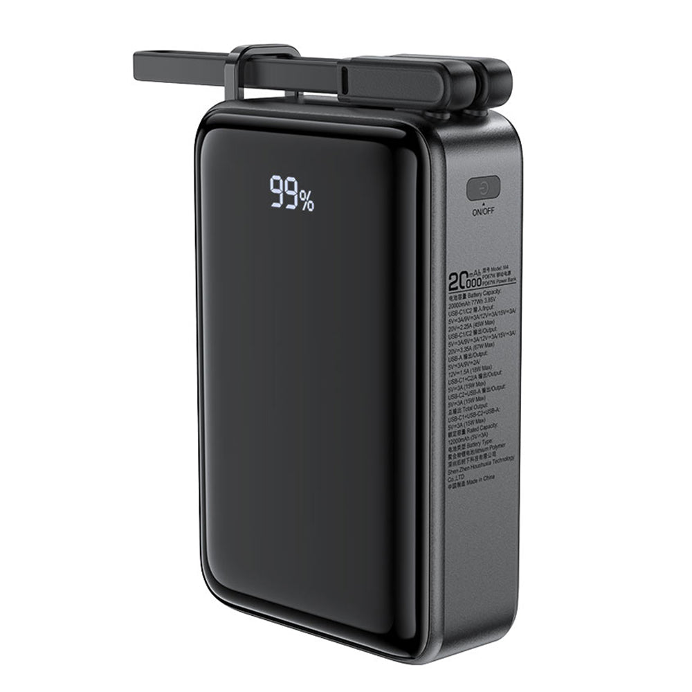 External Battery Acefast M4, 20000mAh, 67W, PD, 1 x USB-A - 2 x USB-C, Black