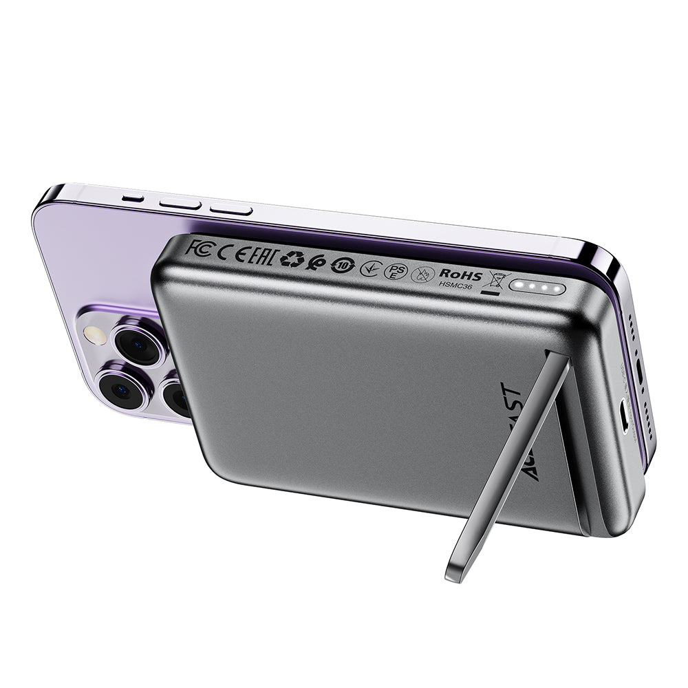 Trådlös Extern Batteri Acefast M6, 10000mAh, 20W, PD + FQI, 1 x QI - 1 x USB-C, Svart