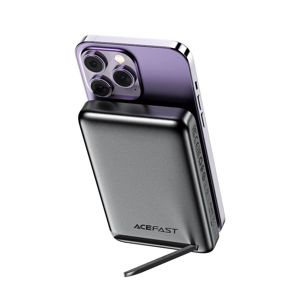 Trådlös Extern Batteri Acefast M6, 10000mAh, 20W, PD + FQI, 1 x QI - 1 x USB-C, Svart