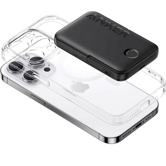 Trådlöst externt batteri Anker 322 MagGo, 5000mAh, 12W, 1 x QI - 1 x USB-C, Svart A1618G11