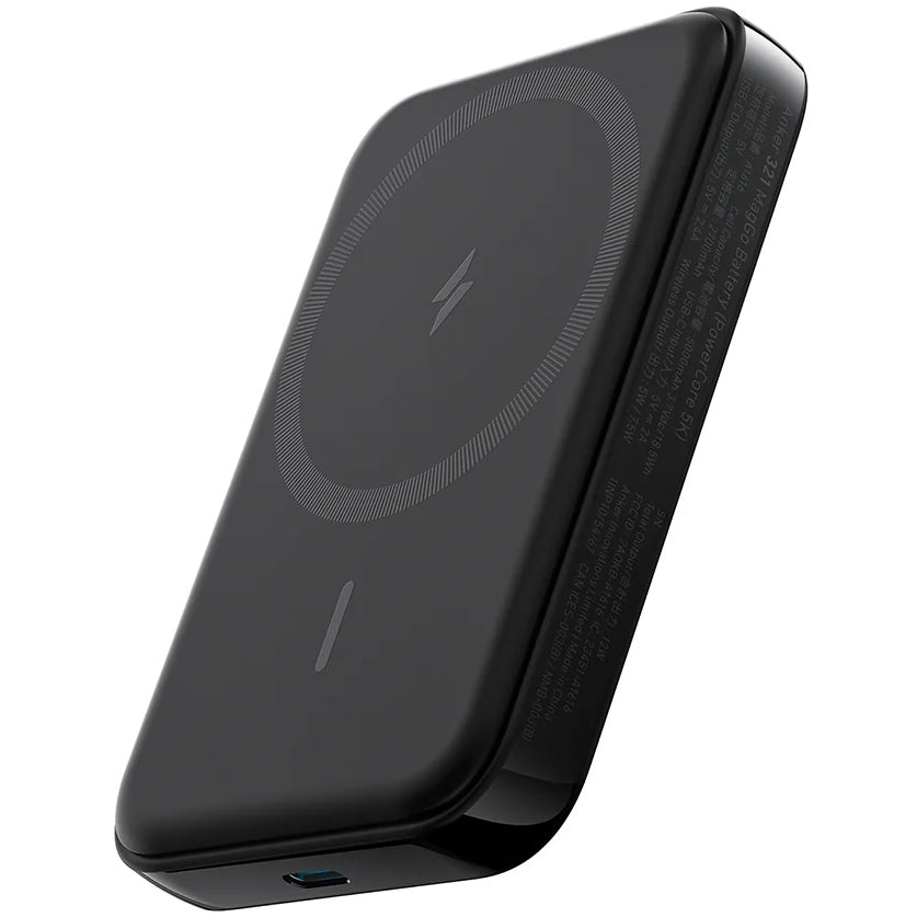 Anker 321 MagGo trådlöst externt batteri, 5000 mAh, 7,5 W, 1 x IQ, svart A1616G11