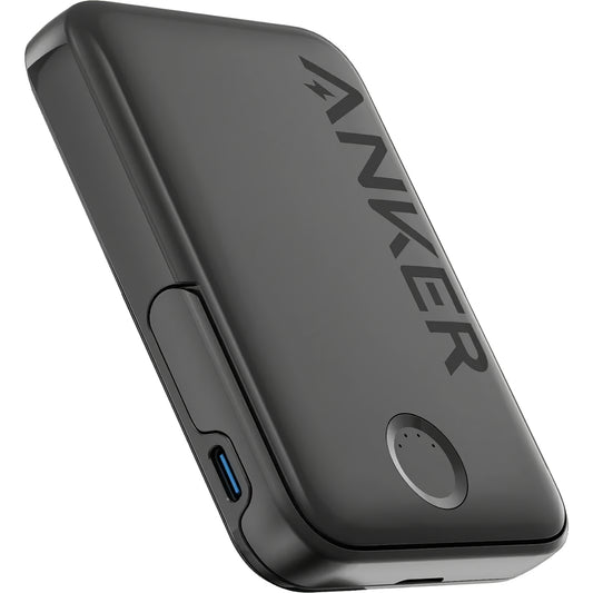 Trådlöst externt batteri Anker 322 MagGo, 5000mAh, 12W, 1 x QI - 1 x USB-C, Svart A1618G11