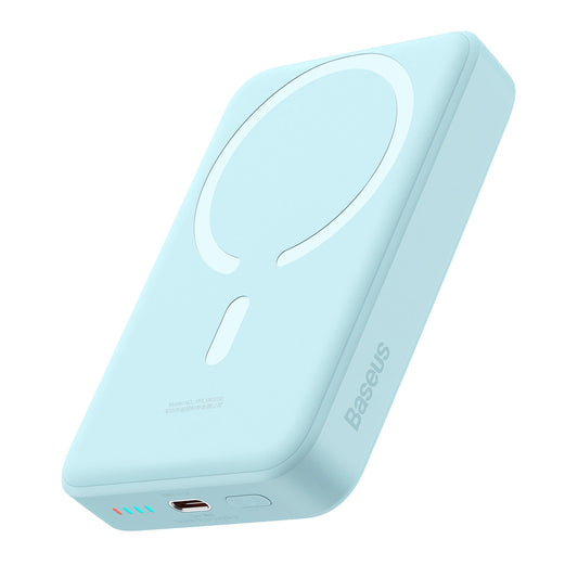 Extern batteri Wireless Baseus Magnetic Mini, 10000mAh, 30W, PD + FQI, 1 x QI - 1 x USB-C, Blå PPCX110203