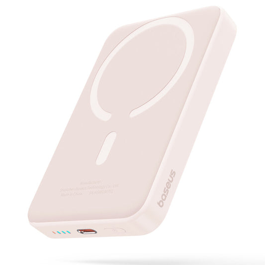 Extern batteri Wireless Baseus Magnetic Mini, 10000mAh, 20W, PD + FQI, 1 x QI - 1 x USB-C, Rosa P10059001413-00