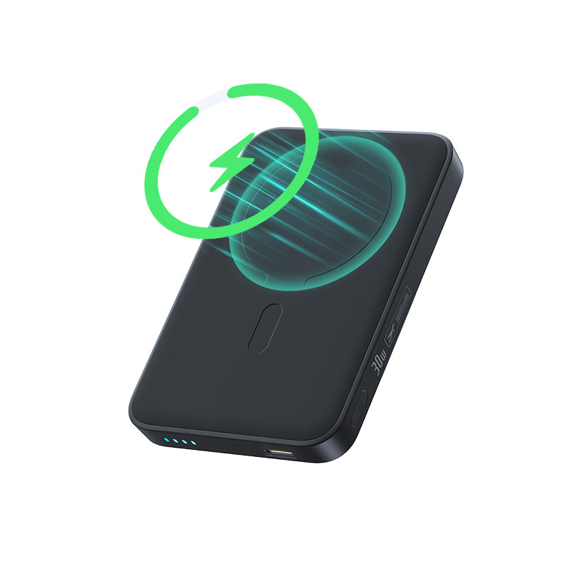 Trådlös Extern Batteri Baseus EnerFill FM11, 10000mAh, 30W, PD + FQI, 1 x QI - 1 x USB-C, Svart
