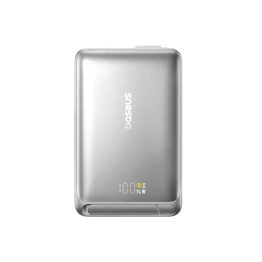Extern batteri Wireless Baseus Nomos Kickstand, 10000mAh, 45W, PD + QI, 1 x QI - 1 x USB-C, Svart P10078800843-00
