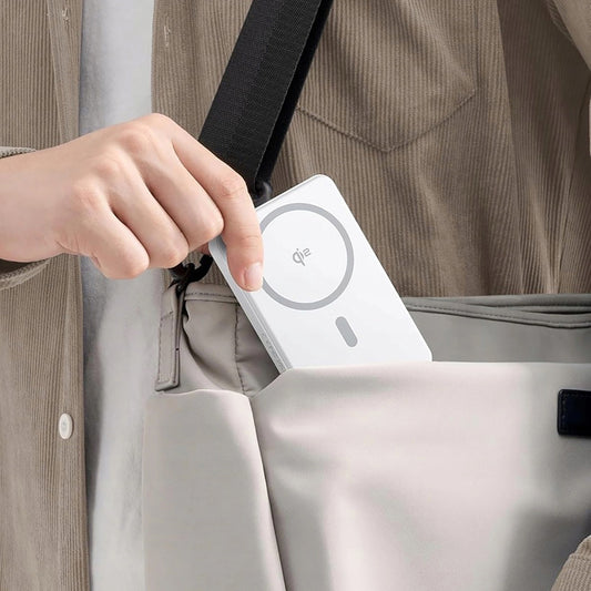 External Wireless Battery Baseus Airpow2 Qi2, 10000mAh, 22.5W, QC + PD + FQI, 1 x QI - 1 x USB-A - 1 x USB-C, White P10080000213-00