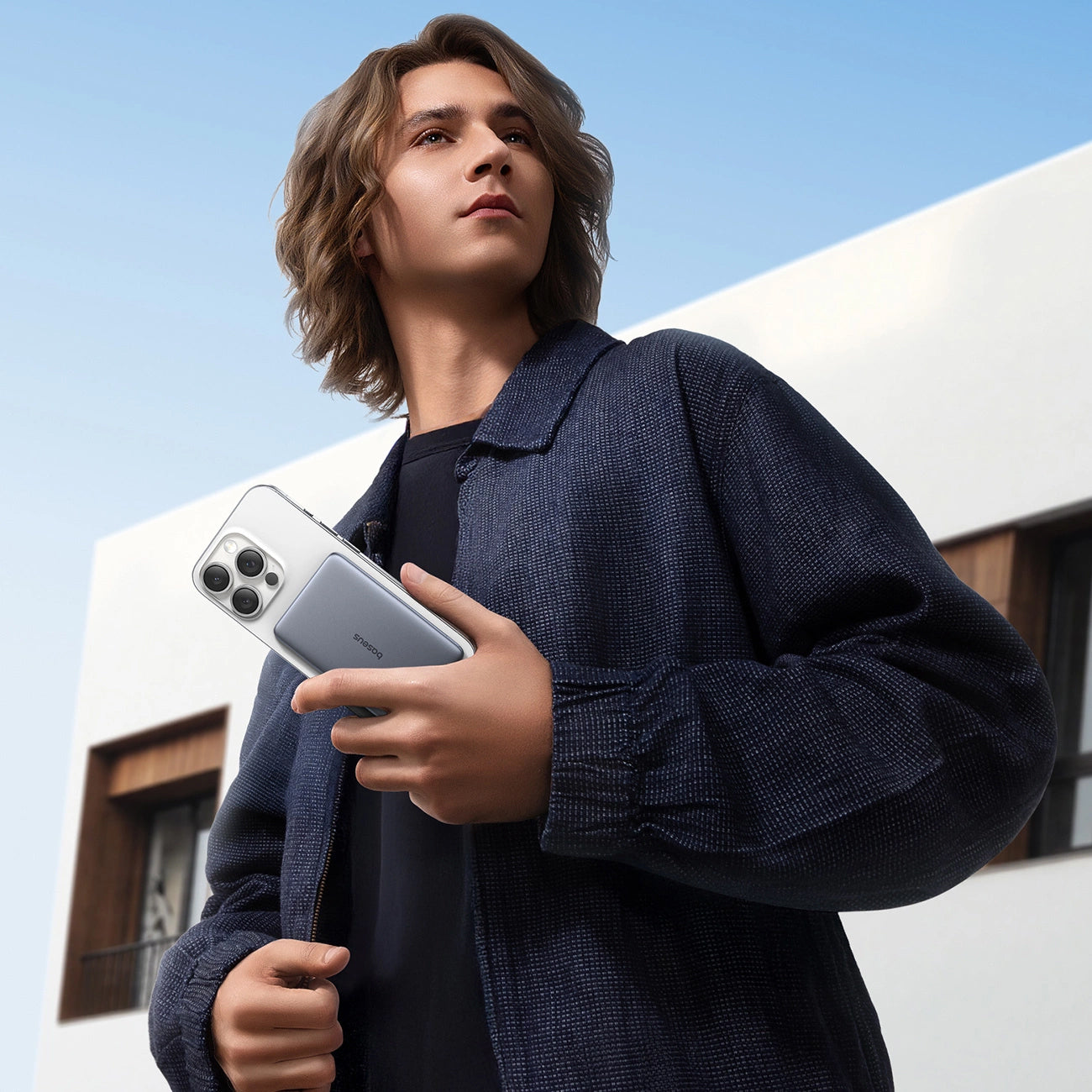 Extern trådlös batteri Baseus PicoGo AM41, 5000mAh, 20W, PD + FQI, 1 x QI - 1 x USB-C, Grå P1007680C813-00