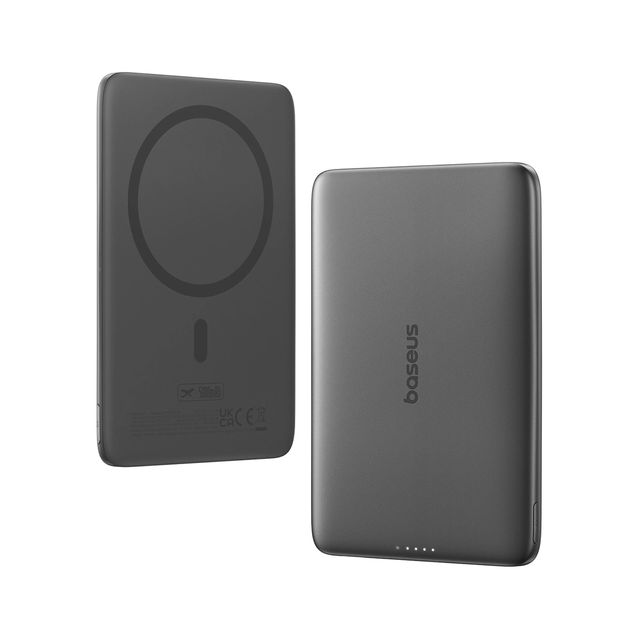 Extern batteri Wireless Baseus PicoGo AM41, 5000mAh, 20W, PD + FQI, 1 x QI - 1 x USB-C, Svart