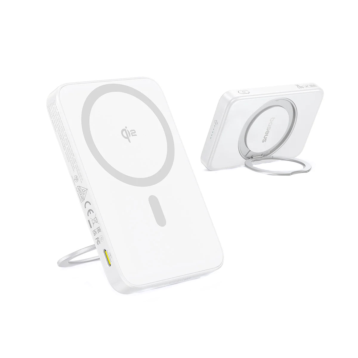 Baseus PicoGo Extern Trådlös Batteri, 5000mAh, 20W, PD + FQI, 1 x QI - 1 x USB-C, Vit P10076800213-01