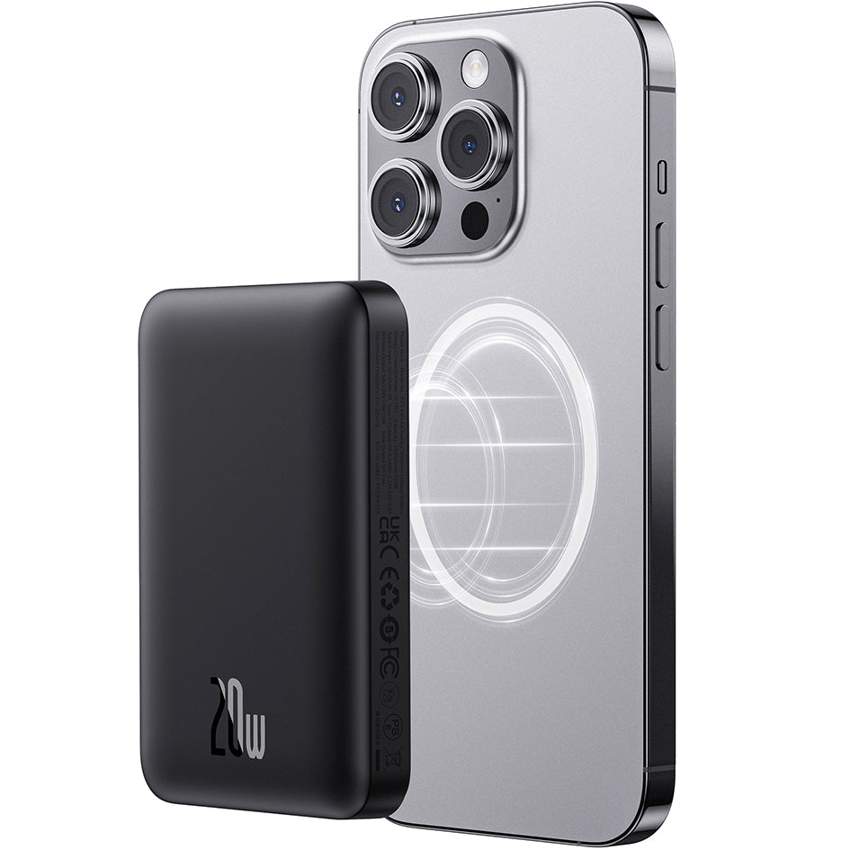 Extern batteri Wireless Baseus Magnetic Mini, 10000mAh, 20W, PD + FQI, 1 x QI - 1 x USB-C, Svart P10059001113-00