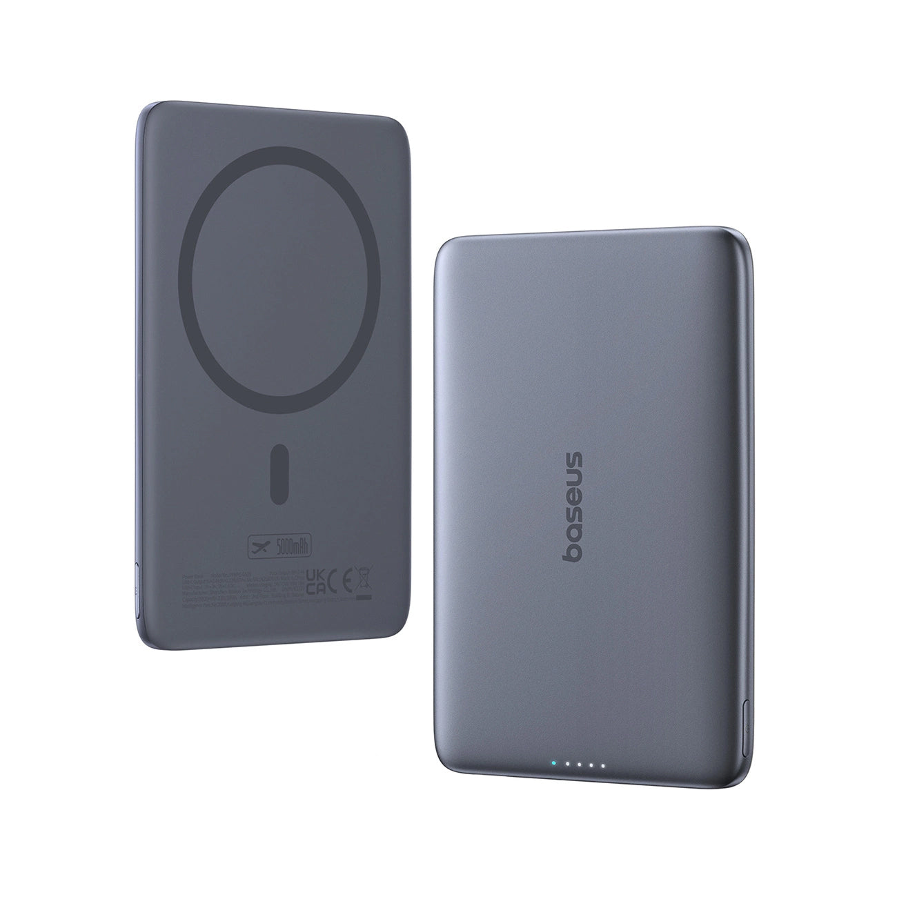 Extern trådlös batteri Baseus PicoGo AM41, 5000mAh, 20W, PD + FQI, 1 x QI - 1 x USB-C, Grå P1007680C813-00