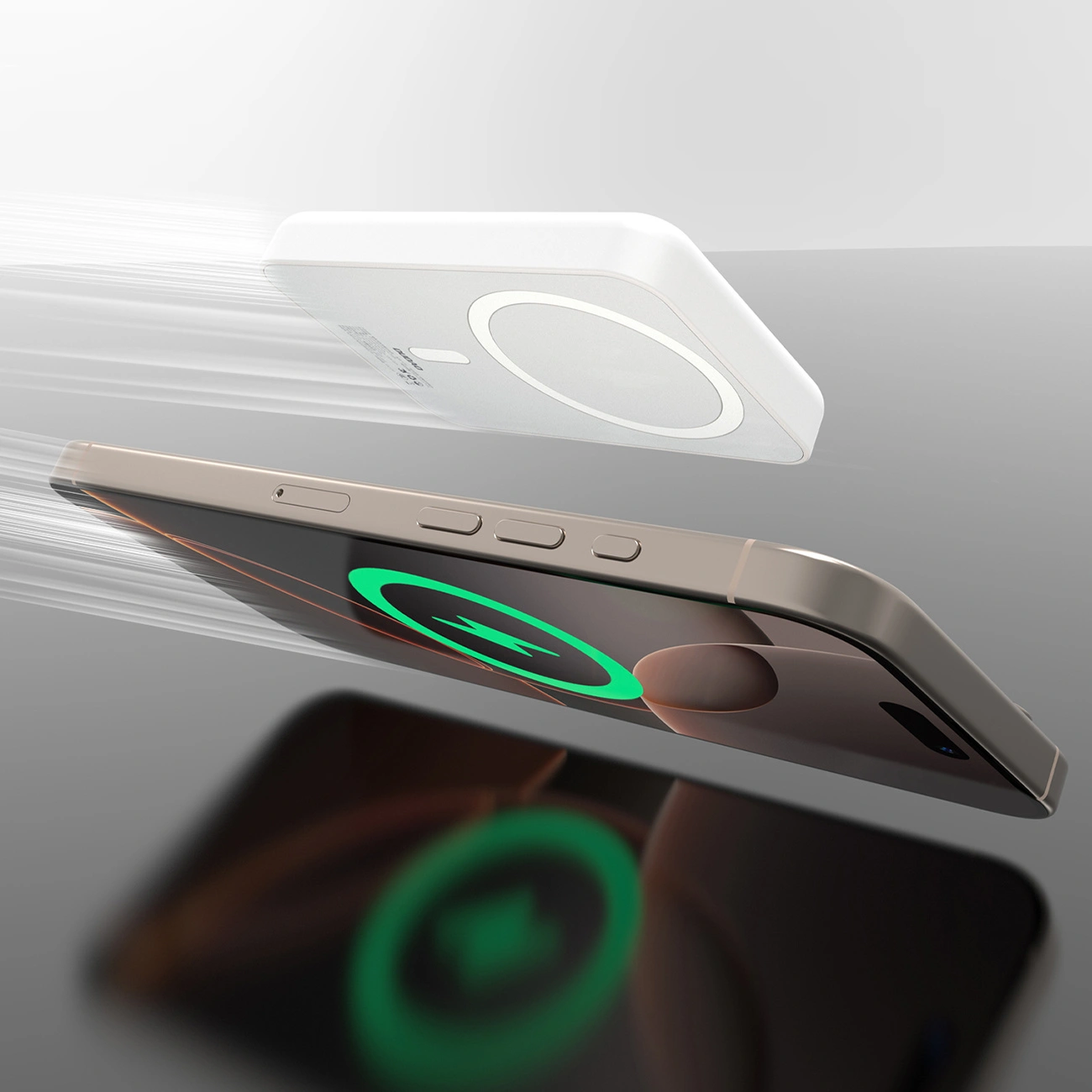 Extern trådlös batteri Dudao K26, 10000mAh, 20W, PD + FQI, 1 x QI - 1 x USB-C, Vit