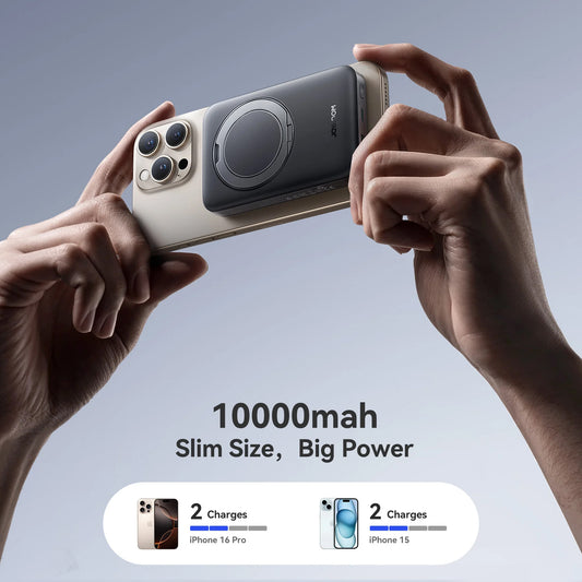 Extern trådlös batteri Joyroom JR-PBM12, 10000mAh, 22.5W, QC + PD + FQI, 1 x QI - 1 x USB-A - 1 x USB-C, Svart