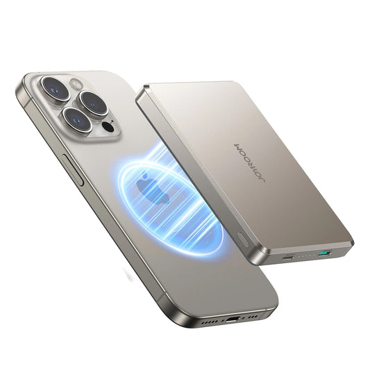 Trådlös Extern Batteri Joyroom JR-PBM08 Pro, 10000mAh, 20W, PD + FQI, 1 x QI - 1 x USB-C, Beige