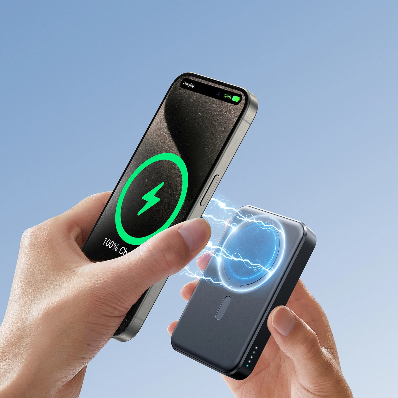 Extern Trådlös Batteri Joyroom JR-W020, 10000mAh, 20W, QC + PD + FQI, 1 x QI - 1 x USB-A - 1 x USB-C, Svart