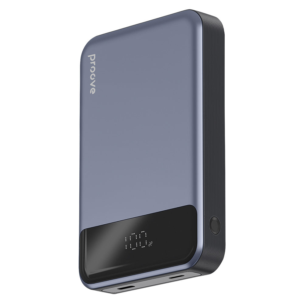 Trådlös Extern Batteri Proove Hoodman, 10000mAh, 20W, PD + FQI, 1 x QI - 1 x USB-C, Grå PBH120010003